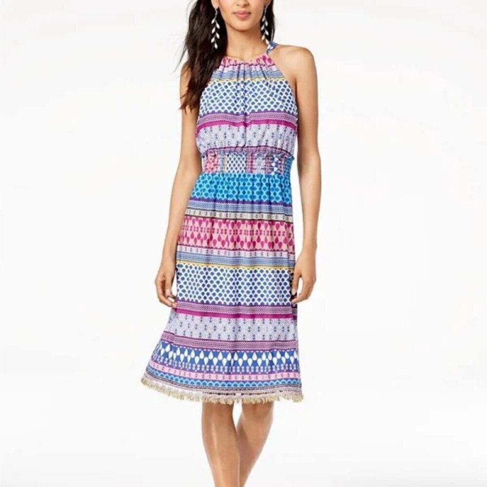 Trina Turk Brooke Midi Dress Halter Multicolored - Size M